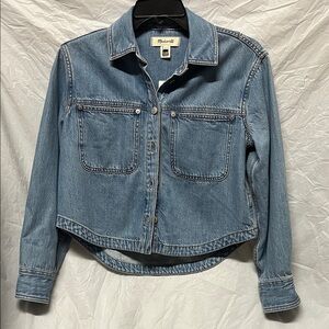 NWT Madewell Classic Crop Blue Denim Jacket
